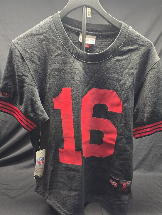 Mitchell & Ness Other - NWT Mitchell & Ness Joe Montana #16 San Francisco 49ers Black Throwback Jersey S